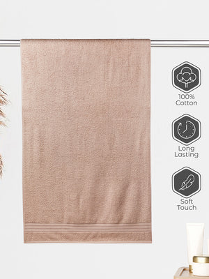 Be Bold 450 GSM 100% Cotton Beige Large Towel - Pack of 1 (150 L cm x 75 W cm)
