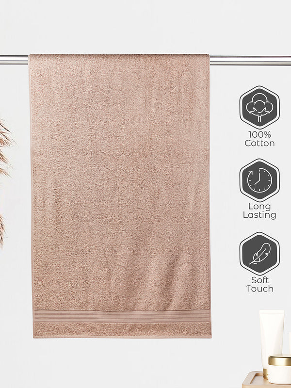 Be Bold 450 GSM 100% Cotton Beige Large Towel - Pack of 1 (150 L cm x 75 W cm)