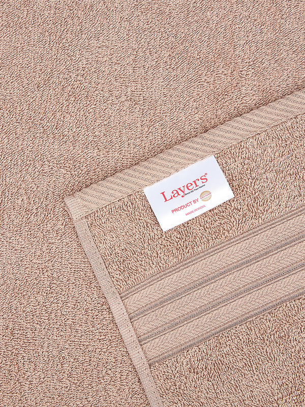Be Bold 450 GSM 100% Cotton Beige Large Towel - Pack of 1 (150 L cm x 75 W cm)