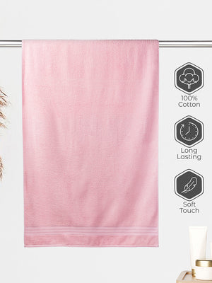 Be Bold 450 GSM 100% Cotton Light Pink Large Towel - Pack of 1 (150 L cm x 75 W cm)