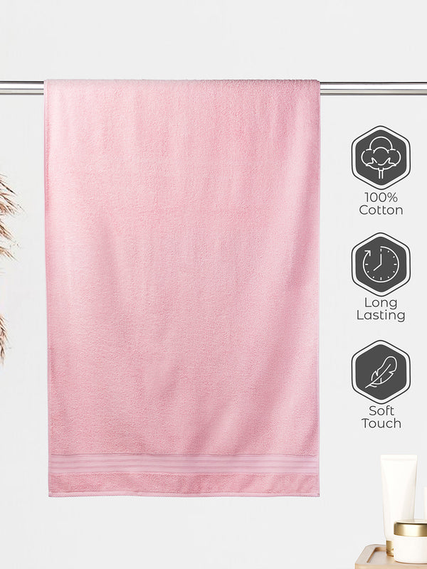 Be Bold 450 GSM 100% Cotton Light Pink Large Towel - Pack of 1 (150 L cm x 75 W cm)