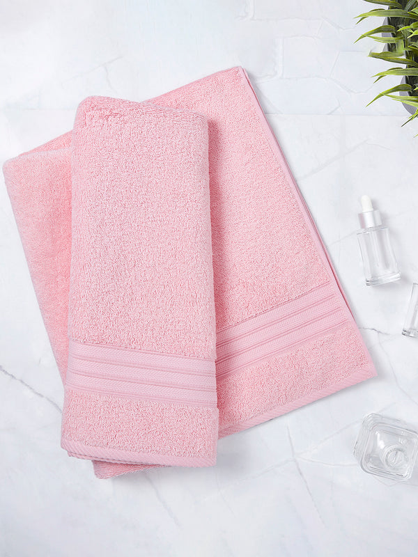 Be Bold 450 GSM 100% Cotton Light Pink Large Towel - Pack of 1 (150 L cm x 75 W cm)