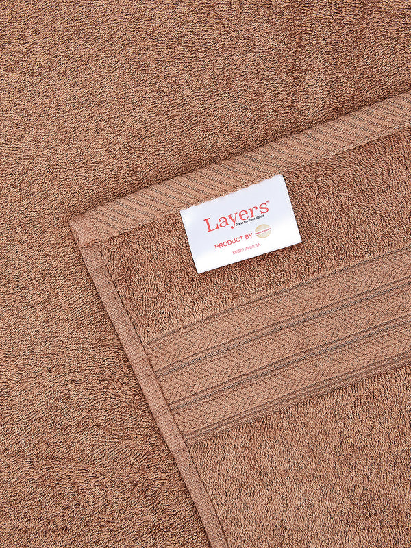 Be Bold 450 GSM 100% Cotton Brown Large Towel - Pack of 1 (150 L cm x 75 W cm)