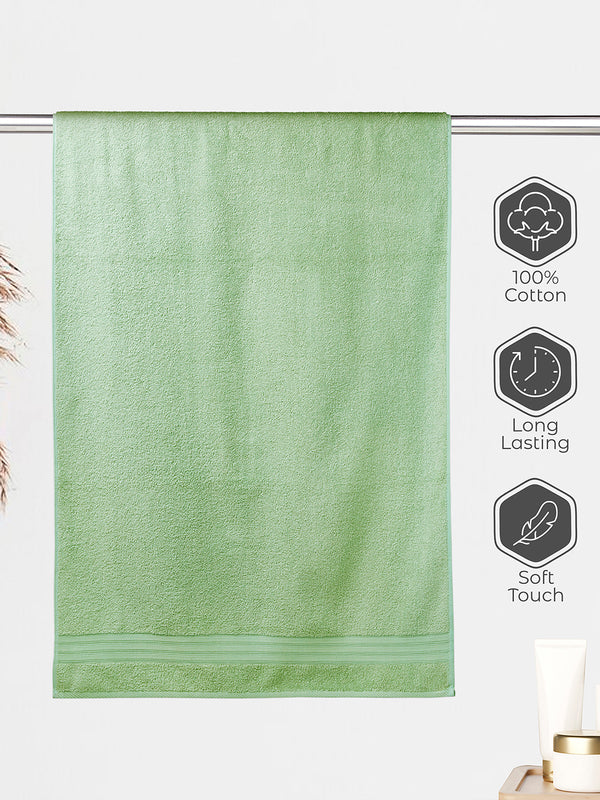 Be Bold 450 GSM 100% Cotton Green Large Towel - Pack of 1 (150 L cm x 75 W cm)