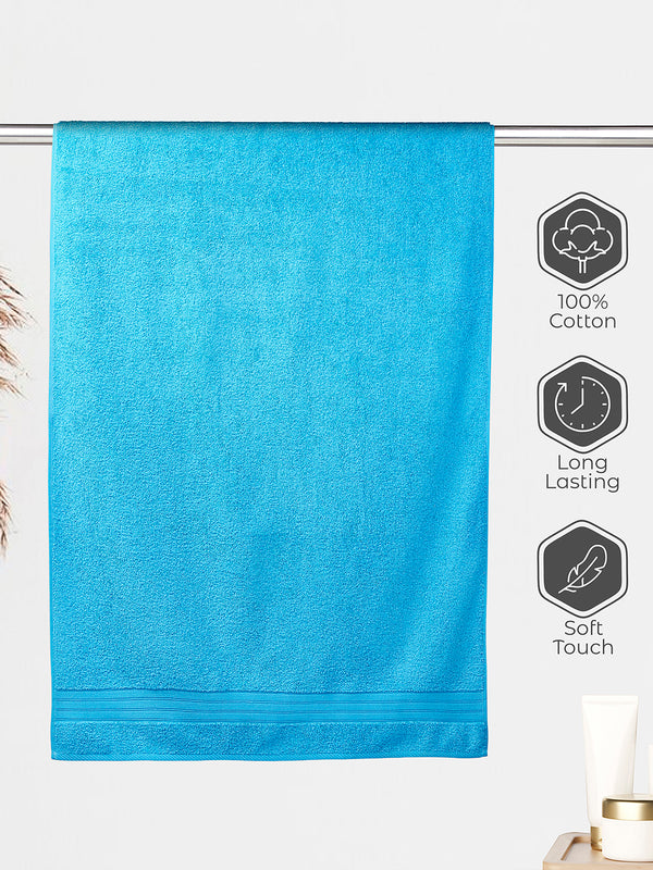 Be Bold 450 GSM 100% Cotton Blue Large Towel - Pack of 1 (150 L cm x 75 W cm)