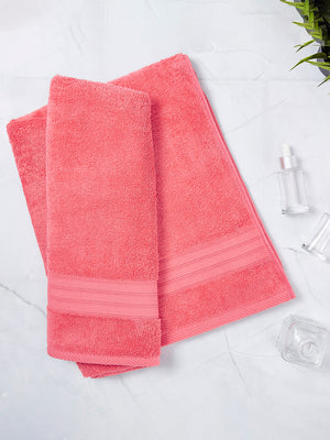 Be Bold 450 GSM 100% Cotton Light Red Large Towel - Pack of 1 (150 L cm x 75 W cm)