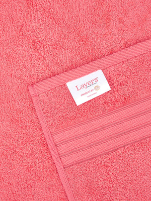 Be Bold 450 GSM 100% Cotton Light Red Large Towel - Pack of 1 (150 L cm x 75 W cm)