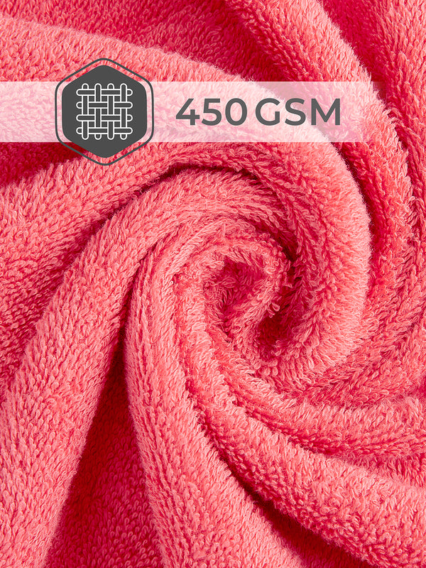 Be Bold 450 GSM 100% Cotton Light Red Large Towel - Pack of 1 (150 L cm x 75 W cm)