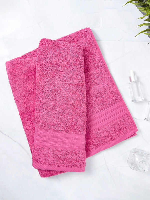 Be Bold 450 GSM 100% Cotton Pink Large Towel - Pack of 1 (150 L cm x 75 W cm)