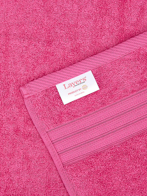 Be Bold 450 GSM 100% Cotton Pink Large Towel - Pack of 1 (150 L cm x 75 W cm)