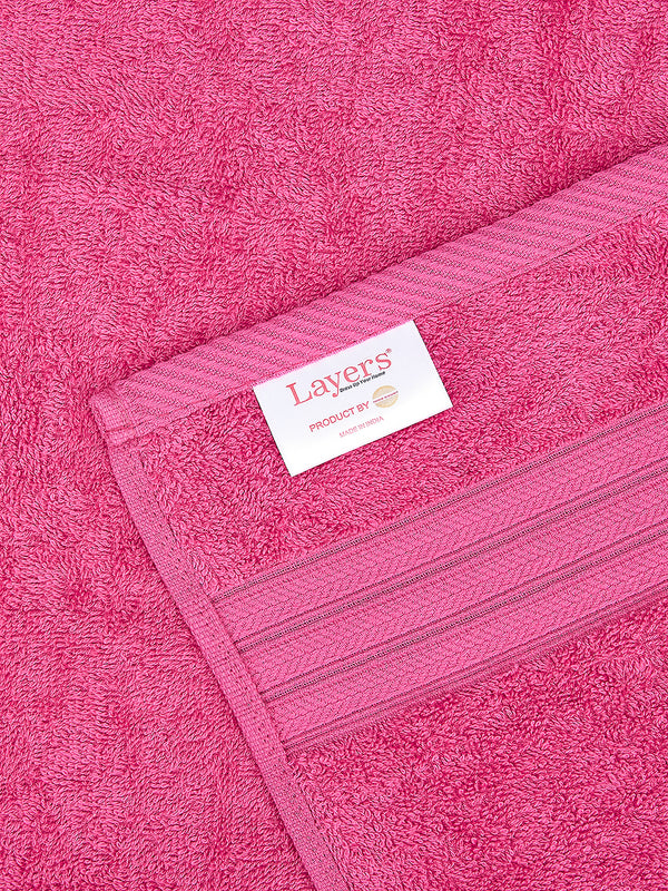 Be Bold 450 GSM 100% Cotton Pink Large Towel - Pack of 1 (150 L cm x 75 W cm)