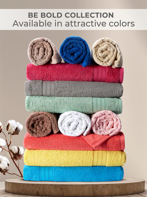 Be Bold 450 GSM 100% Cotton Pink Large Towel - Pack of 1 (150 L cm x 75 W cm)