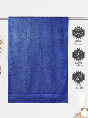 Be Bold 450 GSM 100% Cotton Blue Large Towel - Pack of 1 (150 L cm x 75 W cm)