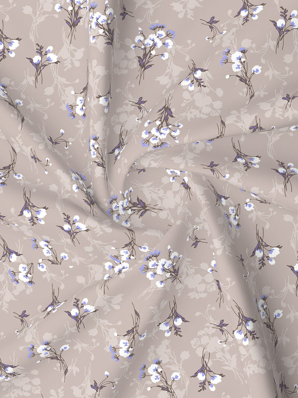 Lumina Floret 100% Cotton 144 TC Purple Floral King Bedsheet with 2 Pillow Covers