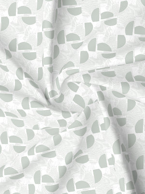 Lumina Floret 100% Cotton 144 TC Grey & White Geometrical Print King Bedsheet with 2 Pillow Covers