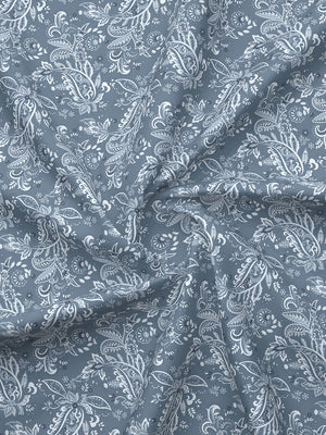 100% Cotton 120 TC, Double Size Grey Bedsheet with 2 Pillow Covers (Ethnic Print)