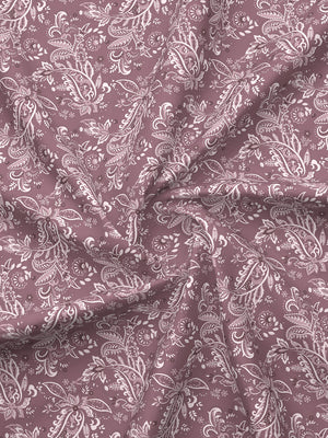 100% Cotton 120 TC, Double Size Brown Bedsheet with 2 Pillow Covers (Ethnic Print)