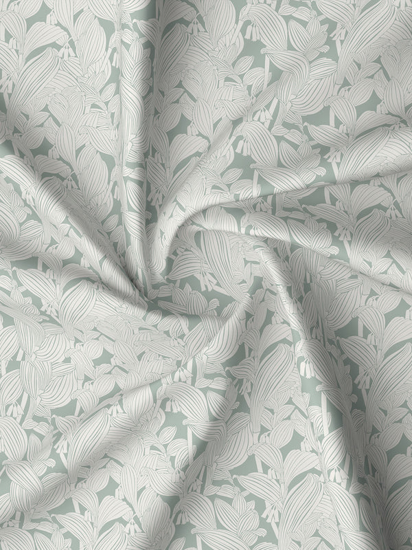 100% Cotton 180 TC, King Size Green & White Bedsheet with 2 Pillow Covers, Pure Nest Collection (Floral Print)