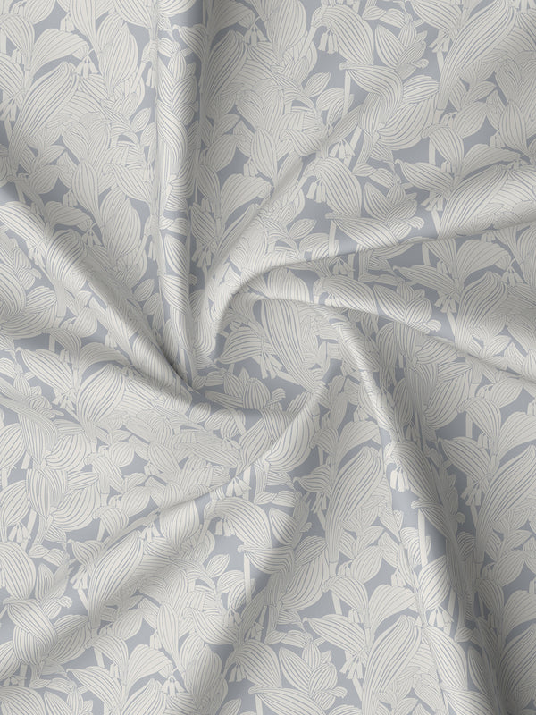 100% Cotton 180 TC, King Size Grey & White Bedsheet with 2 Pillow Covers, Pure Nest Collection (Floral Print)