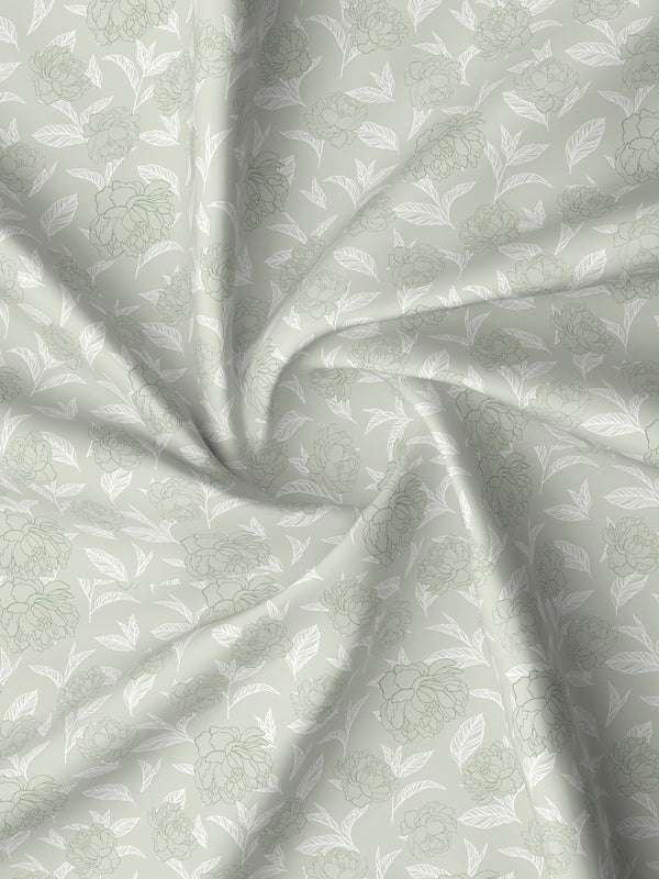 100% Cotton 180 TC, King Size Green Bedsheet with 2 Pillow Covers, Pure Nest Collection (Floral Print)