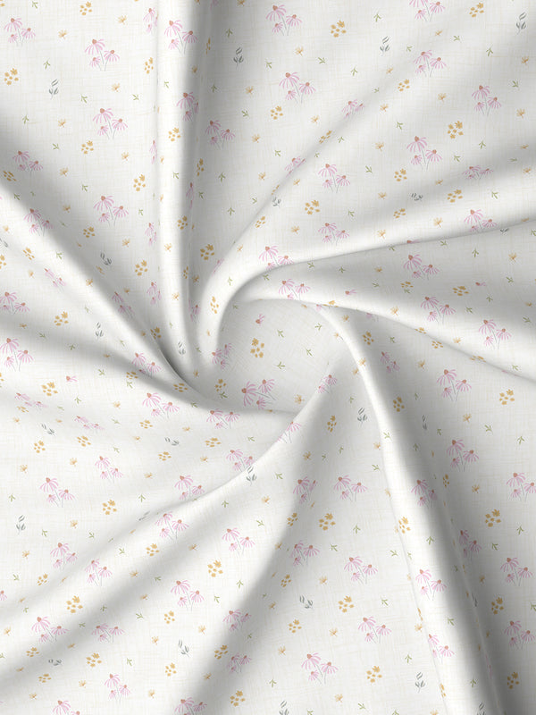 100% Cotton 180 TC, King Size Pink & White Bedsheet with 2 Pillow Covers, Pure Nest Collection (Floral Print)