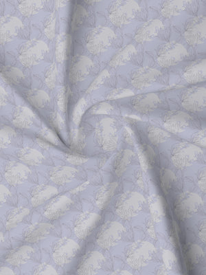 Lumina Floret 100% Cotton 144 TC Purple Floral Double Bedsheet with 2 Pillow Covers