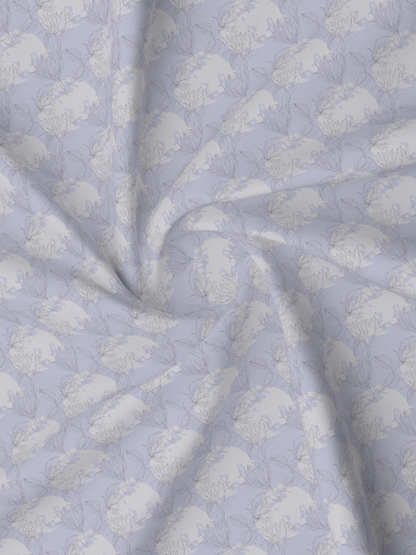 Lumina Floret 100% Cotton 144 TC Purple Floral Double Bedsheet with 2 Pillow Covers