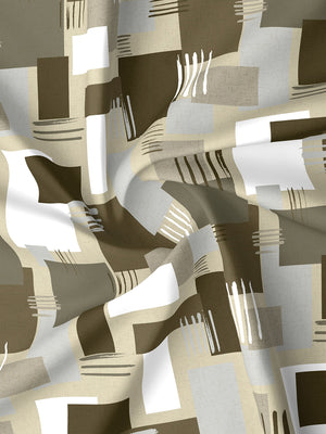 Lumina Floret 100% Cotton 144 TC Grey Geometric Double Bedsheet with 2 Pillow Covers