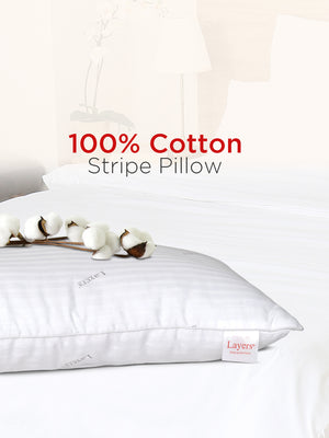 Home Easy 100% Cotton 200 TC White Soft Pillow - Set of 1 (17 x 27 inches)