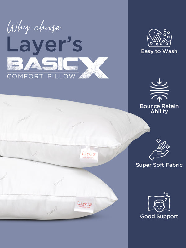 BasicX Comfort White Soft Pillows - Set of 2 (17 x 27 inches)