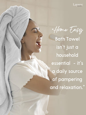 Home Easy 100% Cotton 450 GSM White Bath Towel - Pack of 1 (150 L cm x 75 W cm)