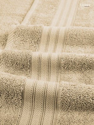 Home Easy 100% Cotton 450 GSM Cream Bath Towel - Pack of 1 (150 L cm x 75 W cm)