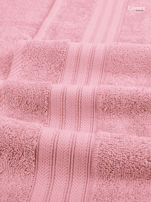 Home Easy 100% Cotton 450 GSM Pink Bath Towel - Pack of 1 (150 L cm x 75 W cm)