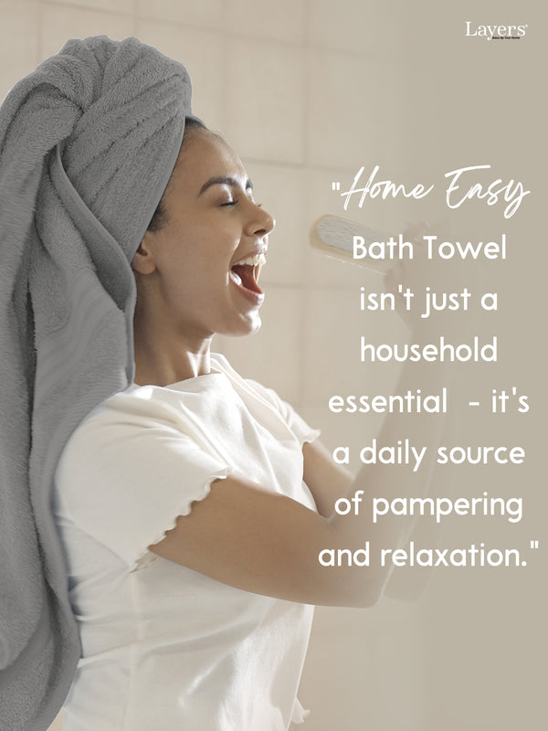 Home Easy 100% Cotton 450 GSM Grey Bath Towel - Pack of 1 (150 L cm x 75 W cm)