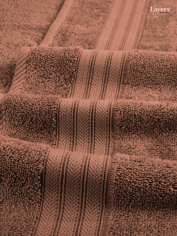 Home Easy 100% Cotton 450 GSM Brown Bath Towel - Pack of 1 (150 L cm x 75 W cm)