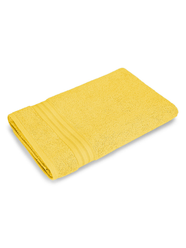 Home Easy 100% Cotton 450 GSM Yellow Bath Towel - Pack of 1 (150 L cm x 75 W cm)