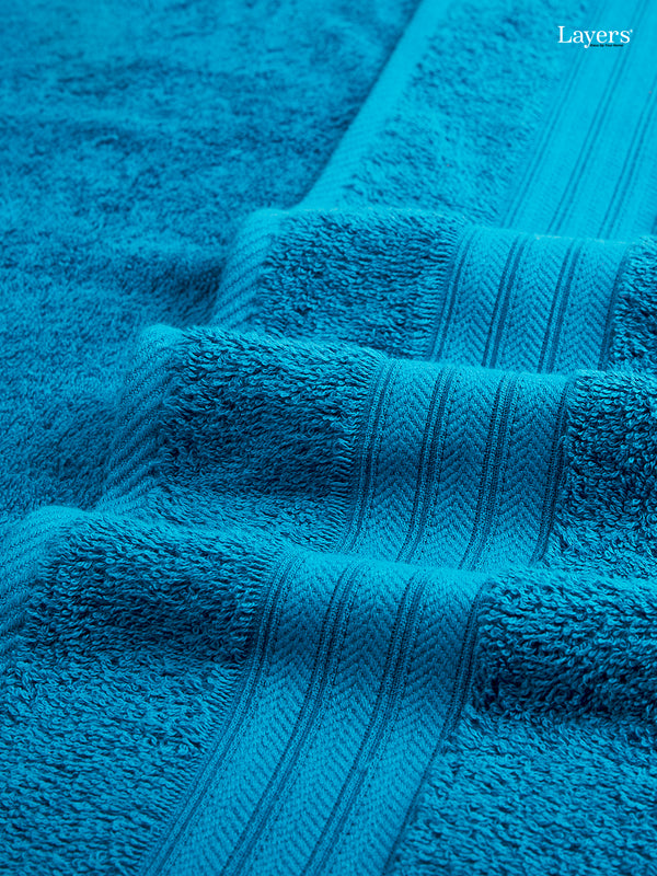 Home Easy 100% Cotton 450 GSM Blue Bath Towel - Pack of 1 (150 L cm x 75 W cm)