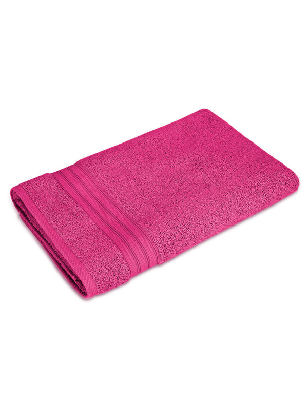 Home Easy 100% Cotton 450 GSM Pink Bath Towel - Pack of 1 (150 L cm x 75 W cm)