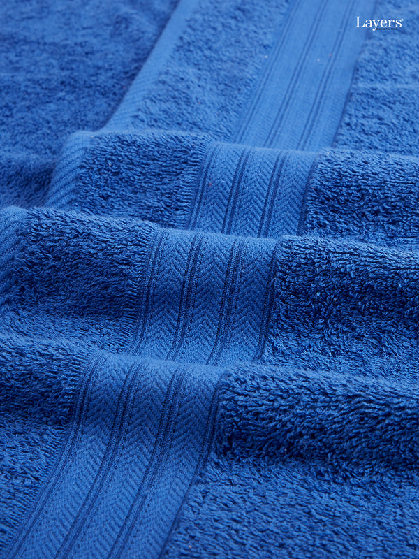 Home Easy 100% Cotton 450 GSM Blue Bath Towel - Pack of 1 (150 L cm x 75 W cm)
