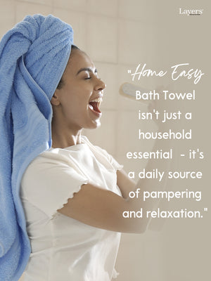 Home Easy 100% Cotton 450 GSM Blue Bath Towel - Pack of 1 (150 L cm x 75 W cm)