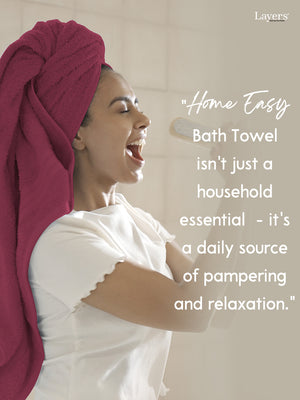 Home Easy 100% Cotton 450 GSM Purple Bath Towel - Pack of 1 (150 L cm x 75 W cm)