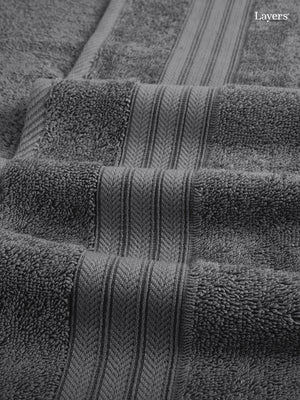 Home Easy 100% Cotton 450 GSM Grey Bath Towel - Pack of 1 (150 L cm x 75 W cm)