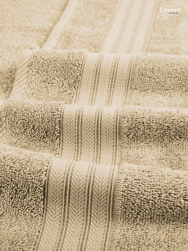 Be Bold 100% Cotton 450 GSM Cream Solid Bath Towel - Pack of 1 (150 L cm x 75 W cm)