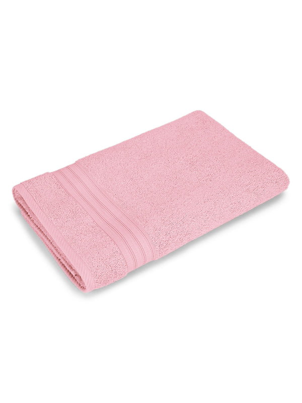 Be Bold 100% Cotton 450 GSM Pink Solid Bath Towel - Pack of 1 (150 L cm x 75 W cm)