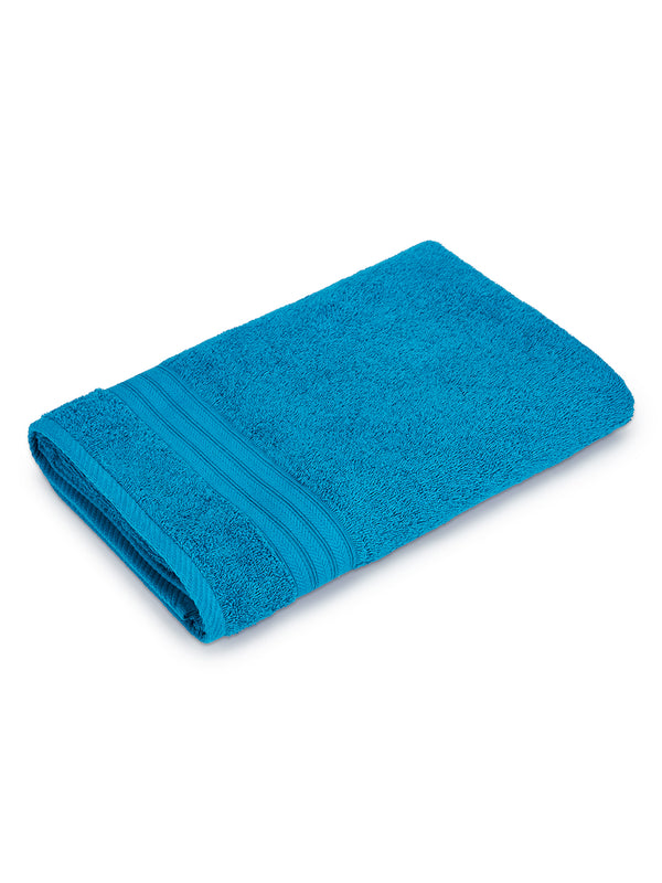 Be Bold 100% Cotton 450 GSM Blue Solid Bath Towel - Pack of 1 (150 L cm x 75 W cm)