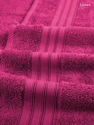 Be Bold 100% Cotton 450 GSM Pink Solid Bath Towel - Pack of 1 (150 L cm x 75 W cm)