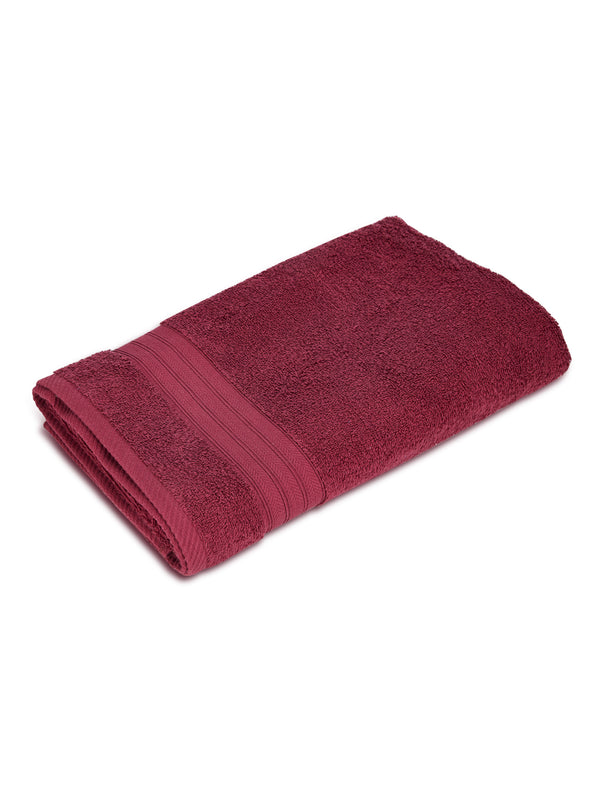 Be Bold 100% Cotton 450 GSM Purple Solid Bath Towel - Pack of 1 (150 L cm x 75 W cm)