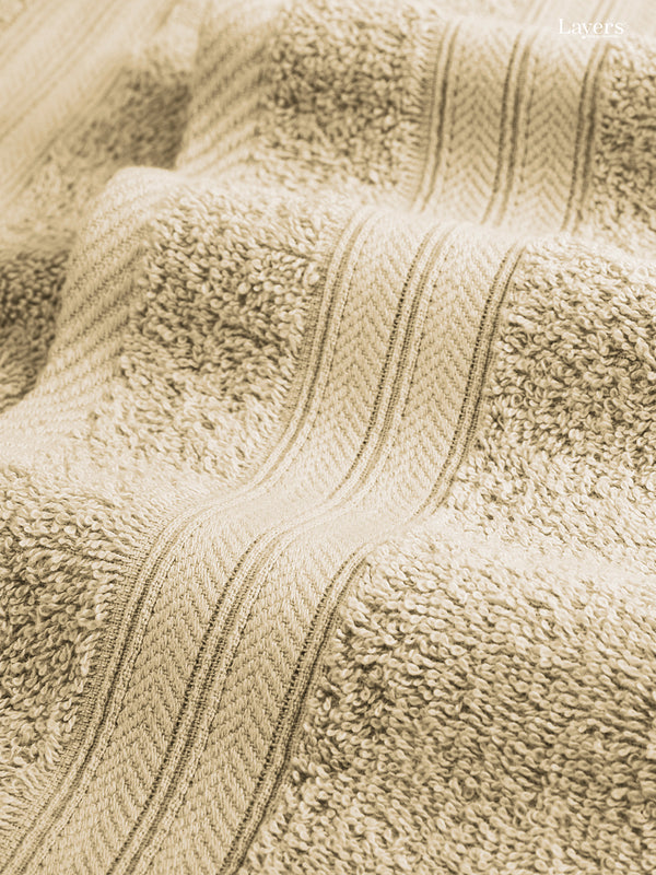 Home Easy 100% Cotton 450 GSM Cream Hand Towels - Set of 2 (60 L cm x 40 L cm)