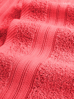 Home Easy 100% Cotton 450 GSM Pink Hand Towels - Set of 2 (60 L cm x 40 L cm)