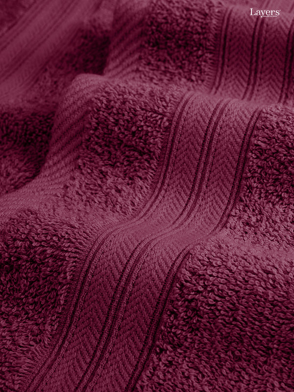 Home Easy 100% Cotton 450 GSM Purple Hand Towels - Set of 2 (60 L cm x 40 L cm)